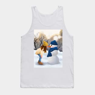 Dabbing Snowman T Shirt Christmas Tank Top